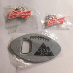 Budweiser Key Chains and Coors Light Bottle Opener NEW